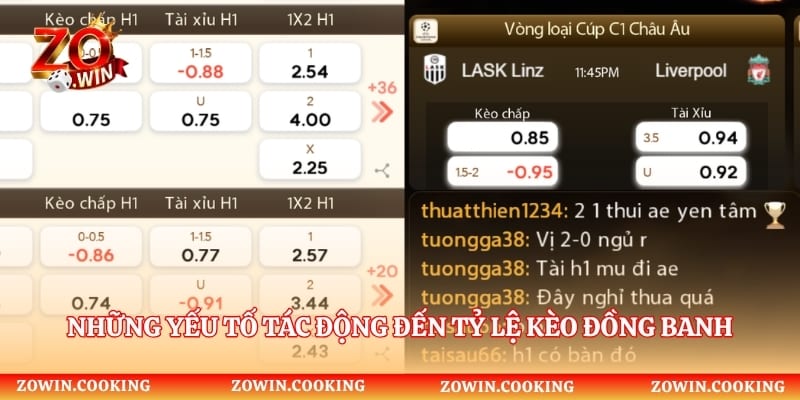 Những yếu tố tác động đến tỷ lệ kèo đồng banh trước trận